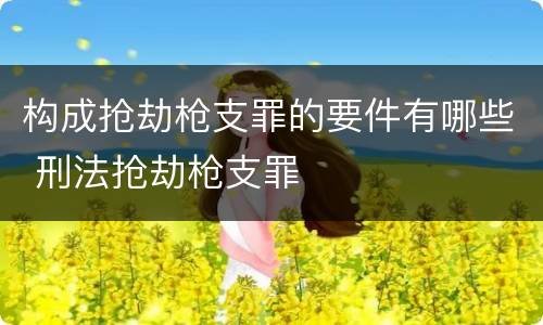 构成抢劫枪支罪的要件有哪些 刑法抢劫枪支罪