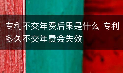 专利不交年费后果是什么 专利多久不交年费会失效