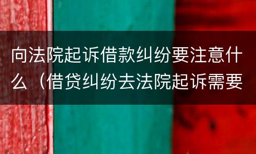 向法院起诉借款纠纷要注意什么（借贷纠纷去法院起诉需要提供什么）