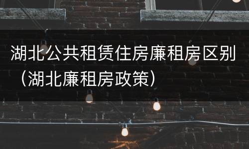 湖北公共租赁住房廉租房区别（湖北廉租房政策）