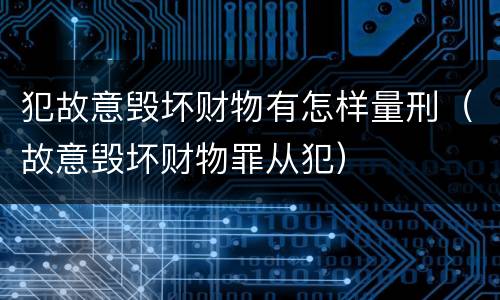 犯故意毁坏财物有怎样量刑（故意毁坏财物罪从犯）