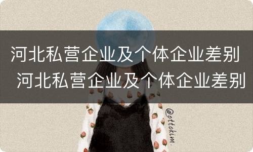 河北私营企业及个体企业差别 河北私营企业及个体企业差别大吗