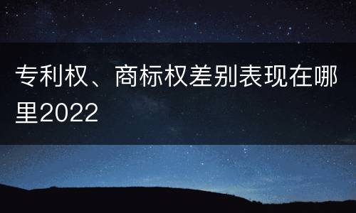 专利权、商标权差别表现在哪里2022