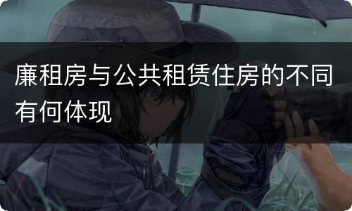 廉租房与公共租赁住房的不同有何体现