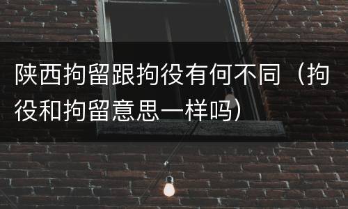 陕西拘留跟拘役有何不同（拘役和拘留意思一样吗）