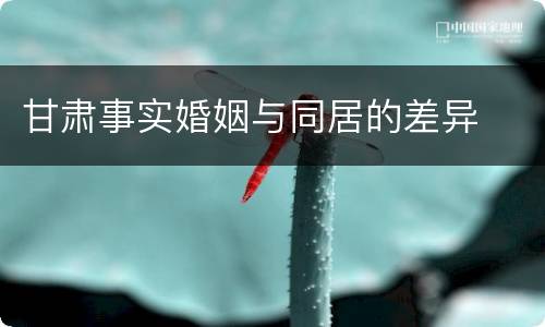甘肃事实婚姻与同居的差异