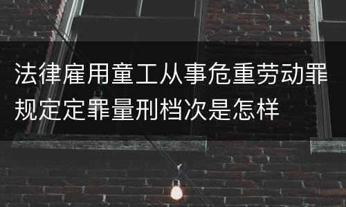 法律雇用童工从事危重劳动罪规定定罪量刑档次是怎样