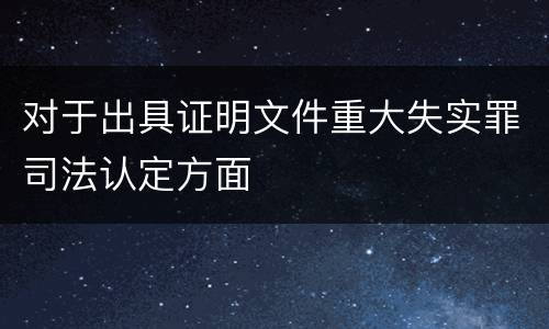 对于出具证明文件重大失实罪司法认定方面