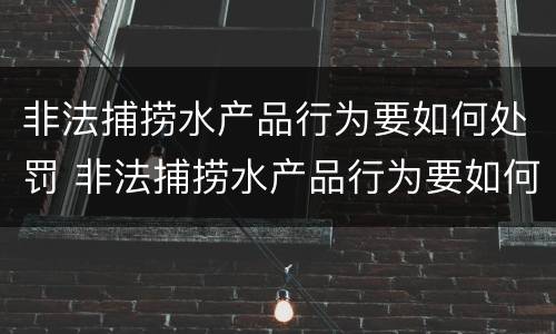 非法捕捞水产品行为要如何处罚 非法捕捞水产品行为要如何处罚呢
