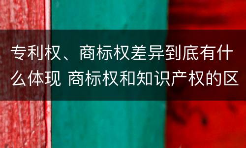 专利权、商标权差异到底有什么体现 商标权和知识产权的区别