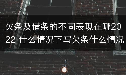 欠条及借条的不同表现在哪2022 什么情况下写欠条什么情况下写借条