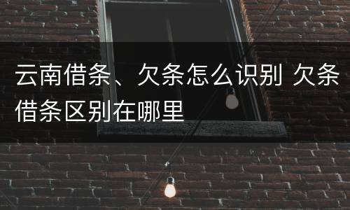 云南借条、欠条怎么识别 欠条借条区别在哪里