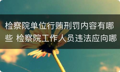 检察院单位行贿刑罚内容有哪些 检察院工作人员违法应向哪里举报