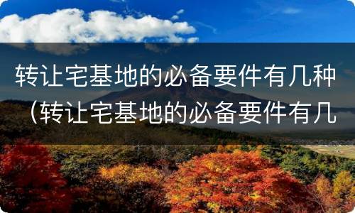 转让宅基地的必备要件有几种（转让宅基地的必备要件有几种方式）
