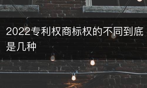 2022专利权商标权的不同到底是几种