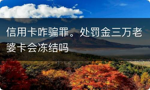 信用卡咋骗罪。处罚金三万老婆卡会冻结吗