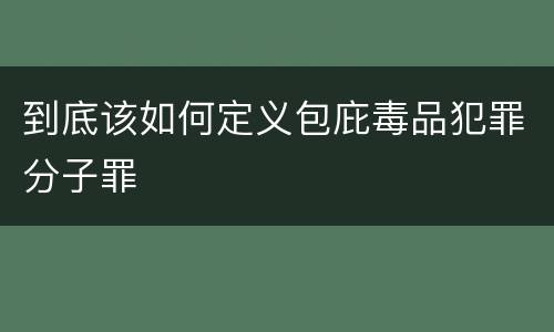 到底该如何定义包庇毒品犯罪分子罪