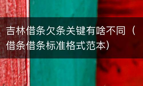 吉林借条欠条关键有啥不同（借条借条标准格式范本）
