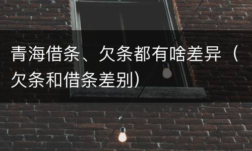 青海借条、欠条都有啥差异（欠条和借条差别）