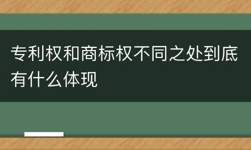 专利权和商标权不同之处到底有什么体现