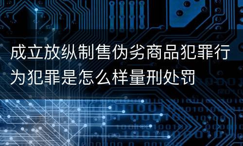 成立放纵制售伪劣商品犯罪行为犯罪是怎么样量刑处罚