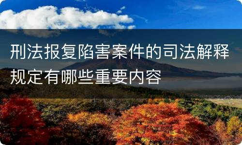 刑法报复陷害案件的司法解释规定有哪些重要内容