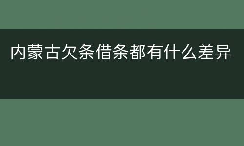 内蒙古欠条借条都有什么差异