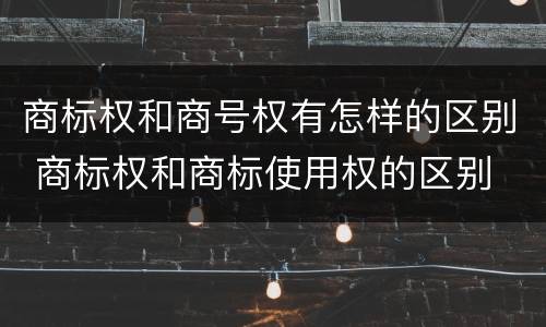 商标权和商号权有怎样的区别 商标权和商标使用权的区别