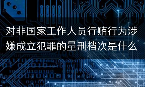 对非国家工作人员行贿行为涉嫌成立犯罪的量刑档次是什么