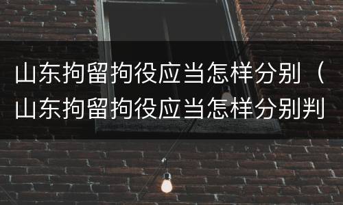 山东拘留拘役应当怎样分别（山东拘留拘役应当怎样分别判决）
