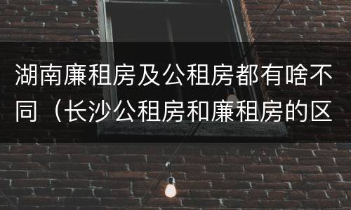 湖南廉租房及公租房都有啥不同（长沙公租房和廉租房的区别）