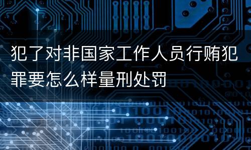 犯了对非国家工作人员行贿犯罪要怎么样量刑处罚