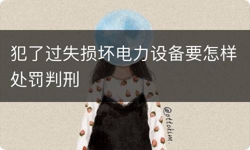 犯了过失损坏电力设备要怎样处罚判刑