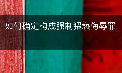 如何确定构成强制猥亵侮辱罪