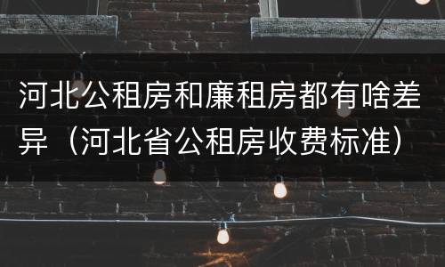 河北公租房和廉租房都有啥差异（河北省公租房收费标准）