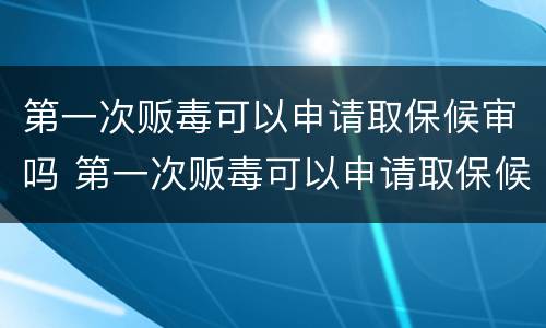 第一次贩毒可以申请取保候审吗 第一次贩毒可以申请取保候审吗知乎