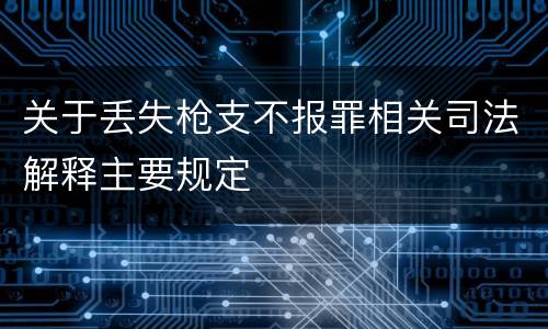 关于丢失枪支不报罪相关司法解释主要规定