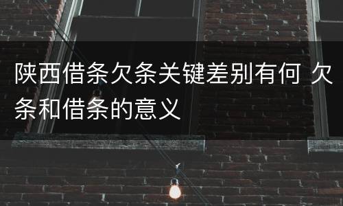 陕西借条欠条关键差别有何 欠条和借条的意义