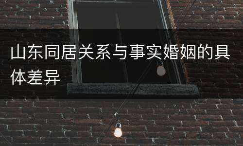 山东同居关系与事实婚姻的具体差异