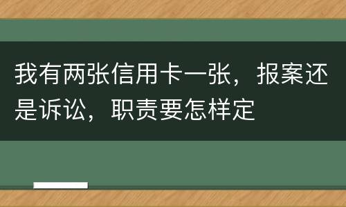 我有两张信用卡一张，报案还是诉讼，职责要怎样定