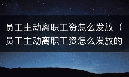 员工主动离职工资怎么发放（员工主动离职工资怎么发放的）