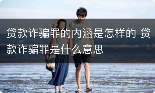 贷款诈骗罪的内涵是怎样的 贷款诈骗罪是什么意思