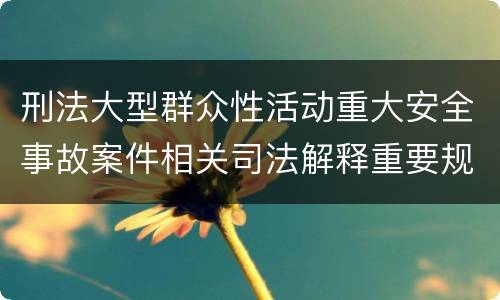 刑法大型群众性活动重大安全事故案件相关司法解释重要规定包括什么