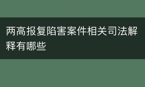两高报复陷害案件相关司法解释有哪些