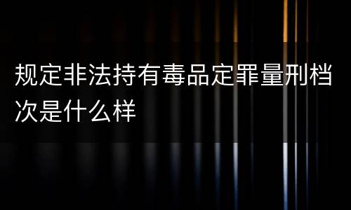 规定非法持有毒品定罪量刑档次是什么样