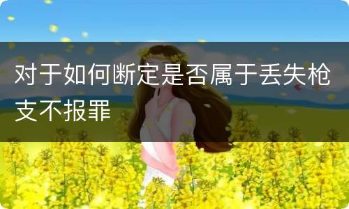 对于如何断定是否属于丢失枪支不报罪