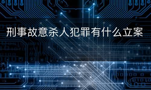 刑事故意杀人犯罪有什么立案