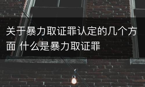 关于暴力取证罪认定的几个方面 什么是暴力取证罪