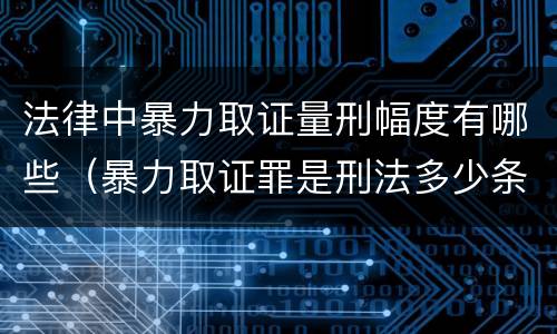 法律中暴力取证量刑幅度有哪些（暴力取证罪是刑法多少条）