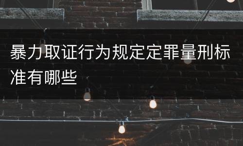 暴力取证行为规定定罪量刑标准有哪些